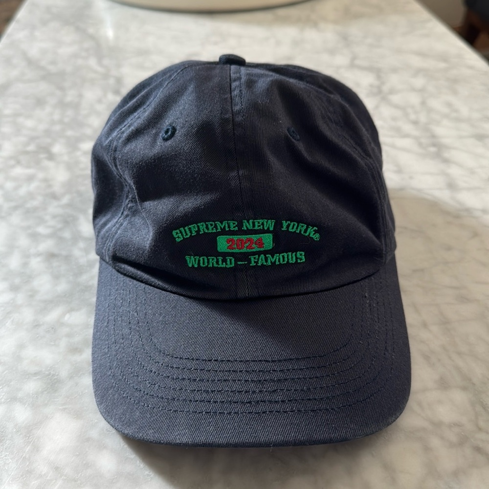 Supreme New York 2024 navy blue hat cap 6 panel